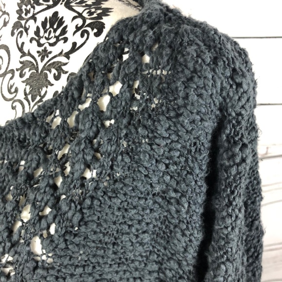 Free People Pointelle Vee Oversized Cotton Sweater - Picture 9 of 11